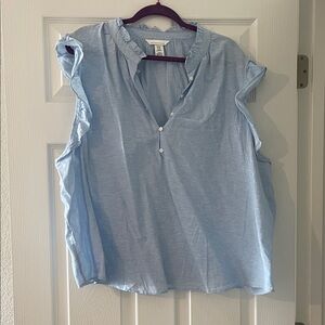 H&M Sky Blue Ruffle Blouse